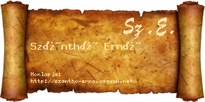 Szánthó Ernő névjegykártya